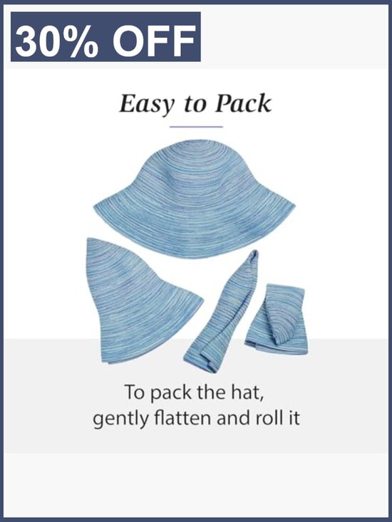 UPF 30+ Wide Brim Sun Hat - Packable Adjustable Travel Beach Hat main image 5